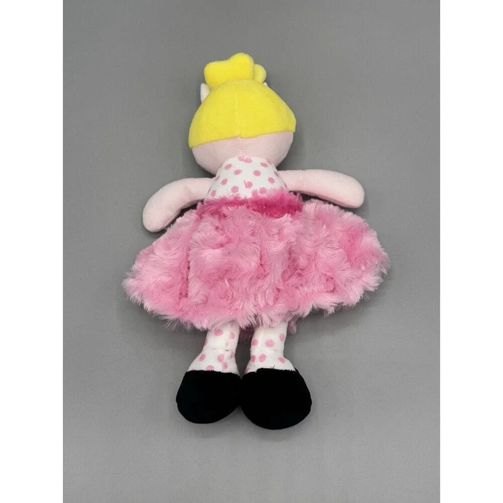 Okie Dokie Pink Plush Blonde Doll Rattle Polka Dots Swirl Skirt 10